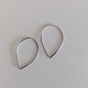 Light-weight sterling silver teardrop hoops